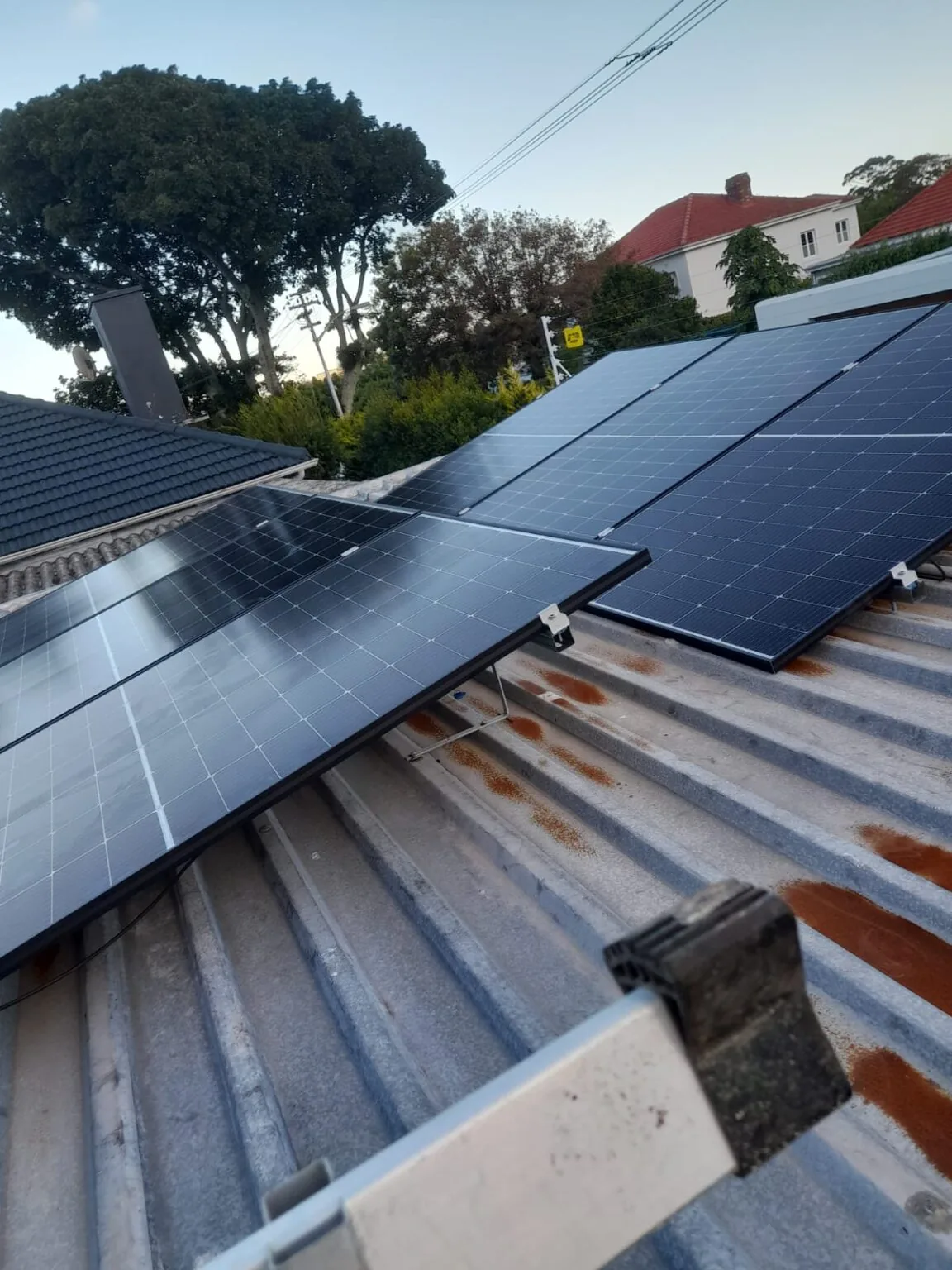 Rooftop solar panel installation in Cape Town